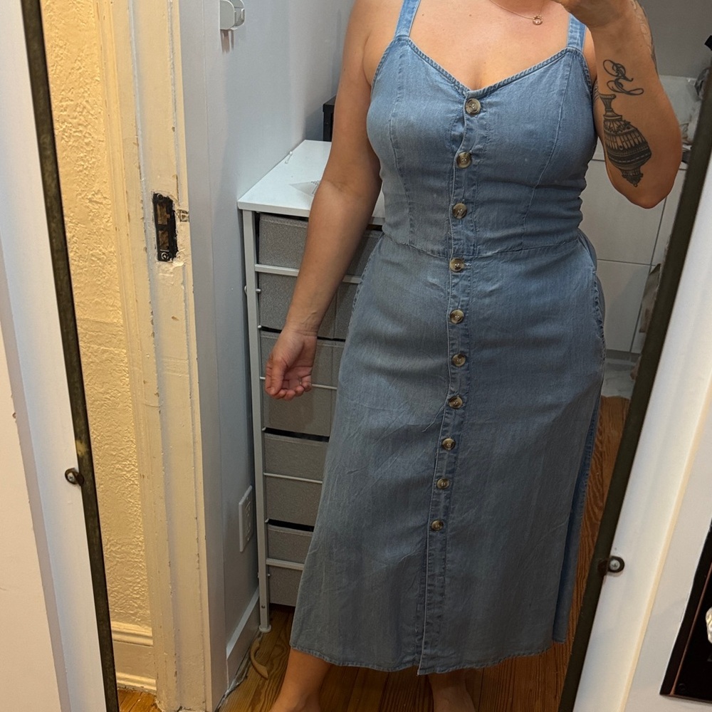 Denim Blue Midi Dress